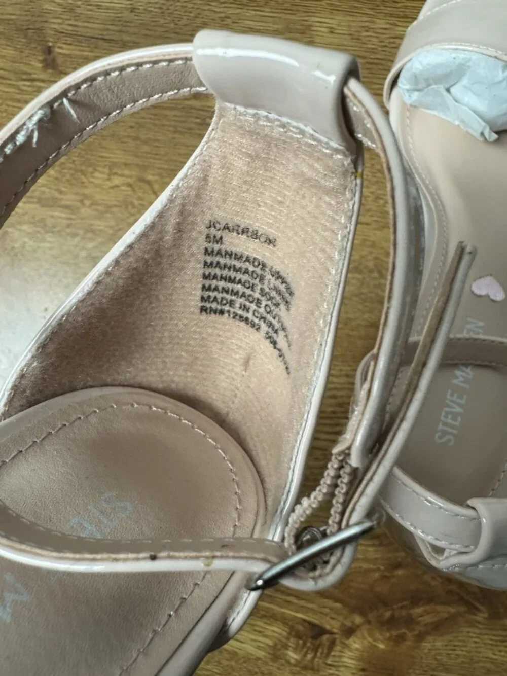 Steve Madden Carrson Heeled Sandals Size 5 Big Kid Synthetic Ankle Buckle Strap